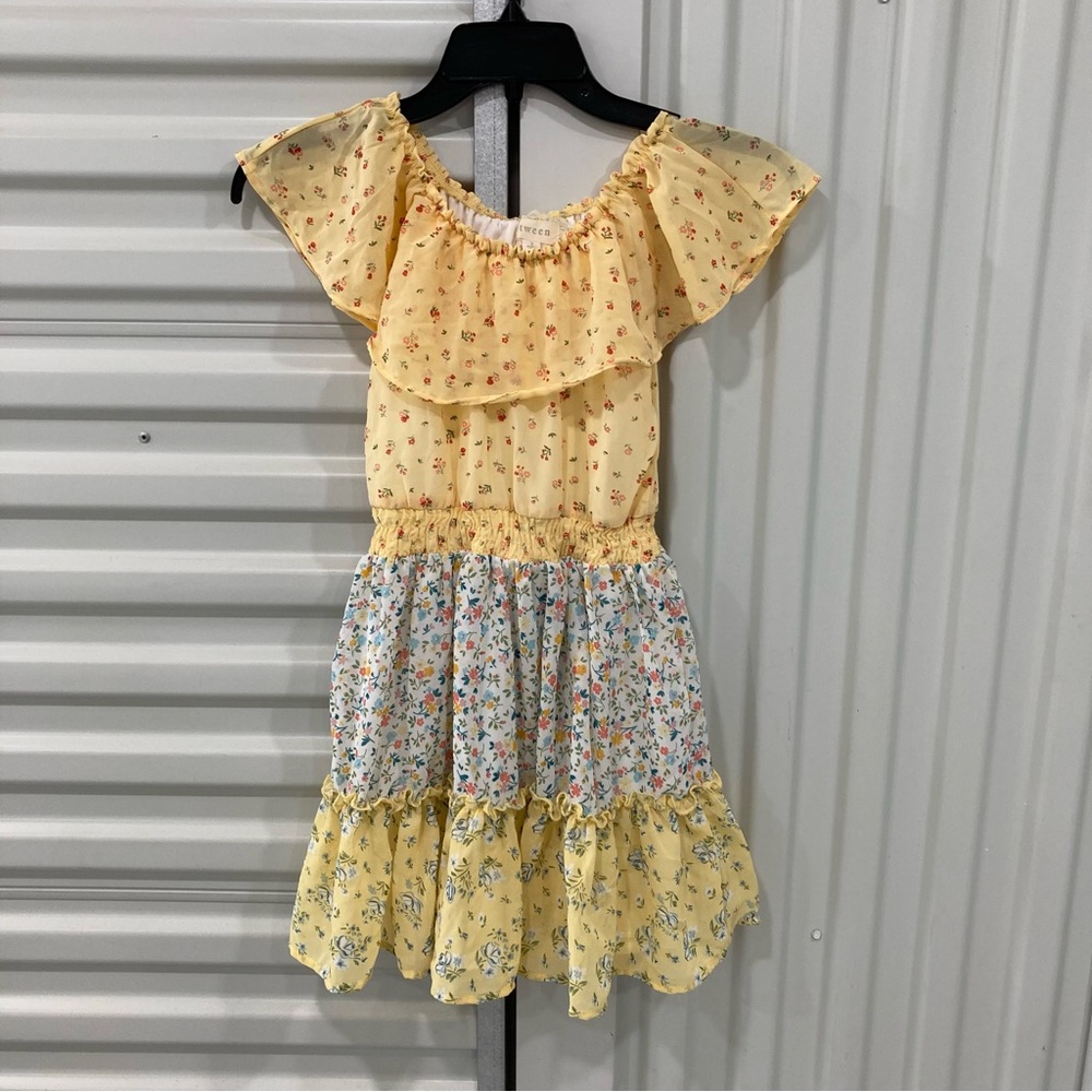 btween Yellow Floral Kids Dress